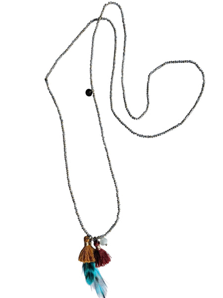 BOHO BLUE LAYERED NECKLACE 3-PIECE SET