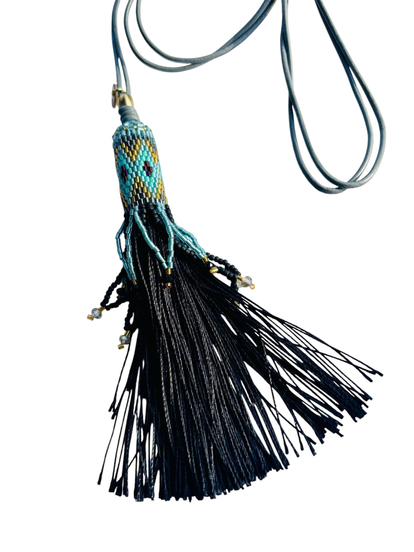 BOHO BEADED TASSEL NECKLACE