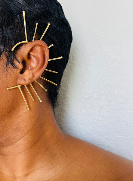 ABSTRACT SPIKE EAR CUFF