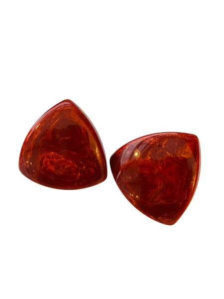 AMBER SWIRL STATEMENT CLIP-ON EARRINGS