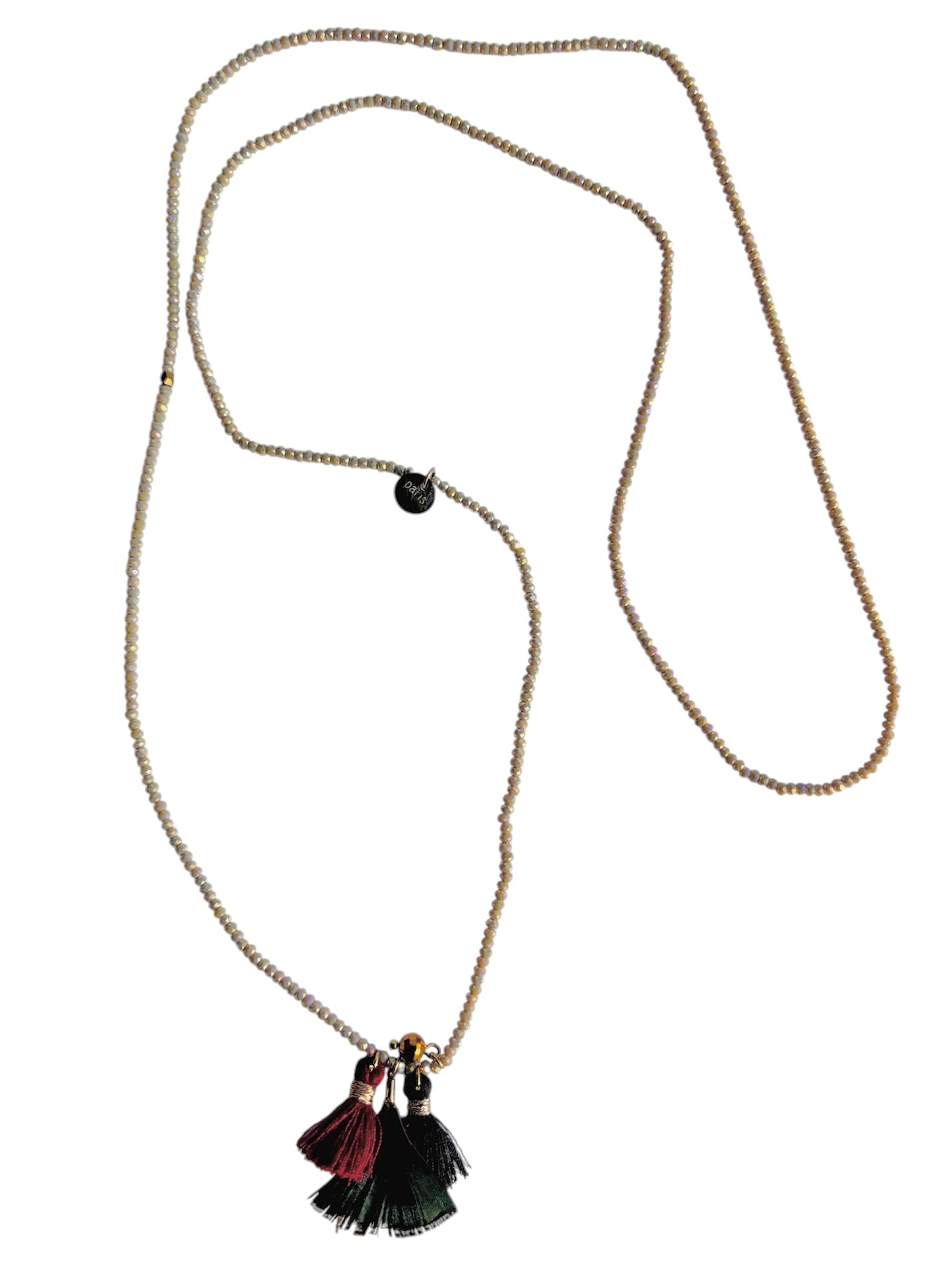 BOHO BURGUNDY FEATHER & CHAIN 3-PIECE NECKLACE SET