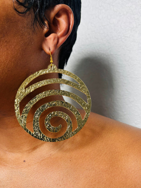 HAMMERED SPIRAL EARRINGS
