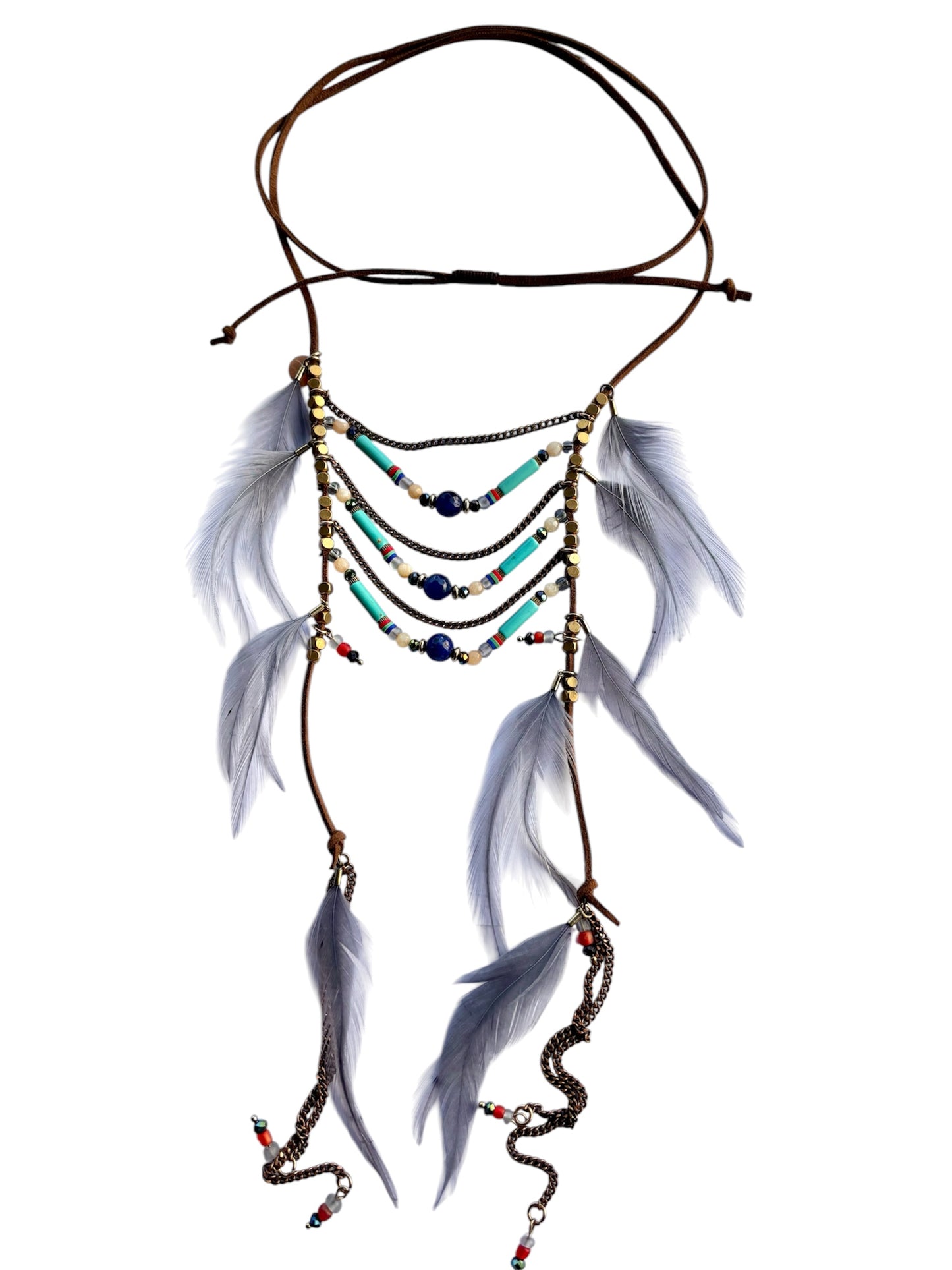 BOHO BLUE LAYERED NECKLACE 3-PIECE SET