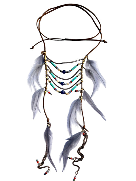 BOHO BLUE LAYERED NECKLACE 3-PIECE SET