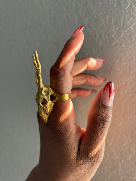 VICTOR ANTELOPE SKULL RING