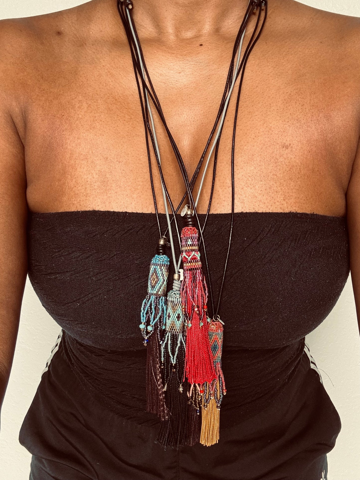 BOHO BEADED TASSEL NECKLACE
