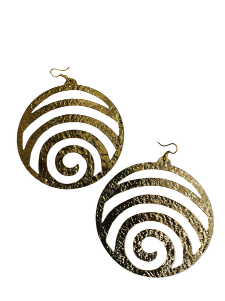 HAMMERED SPIRAL EARRINGS