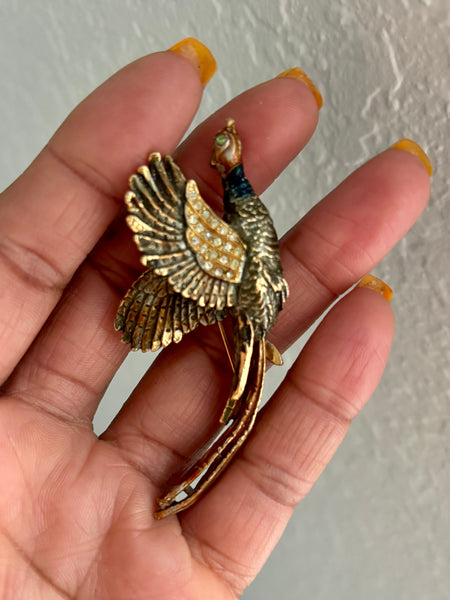 VINTAGE PHEASANT BROOCH