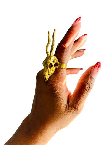 VICTOR ANTELOPE SKULL RING