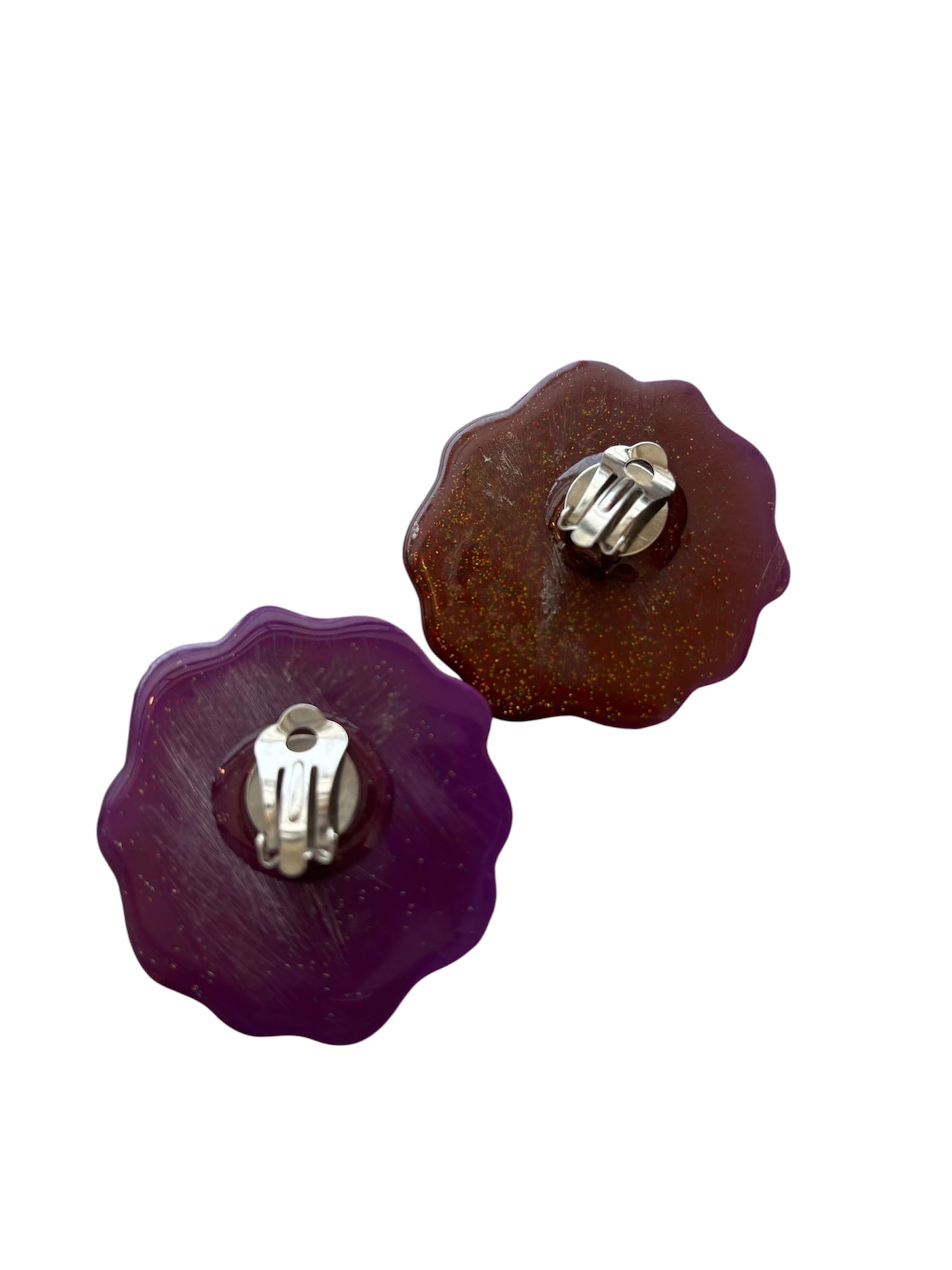 RETRO LAYERED FLOWER CLIP-ON EARRINGS