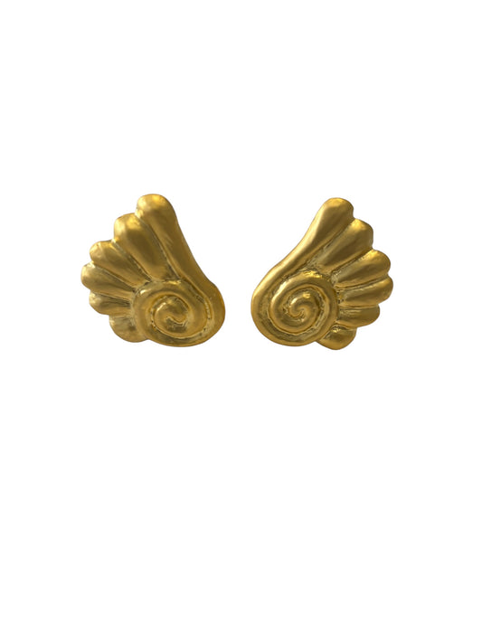 VINTAGE DOLCE VITA | SCULPTURAL SCROLL CLIP-ON EARRINGS